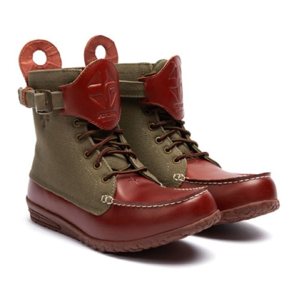 PSYBERIA ENDURA RAIN BOOT / GREEN +
BROWN